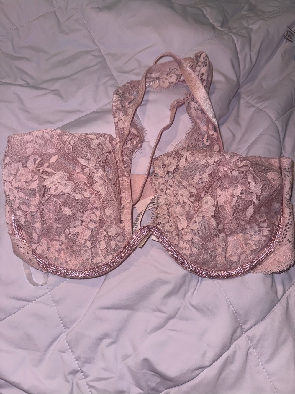 NWT Victoria’s Secret Pink Rhinestone Lace Underwire Bra All Sizes